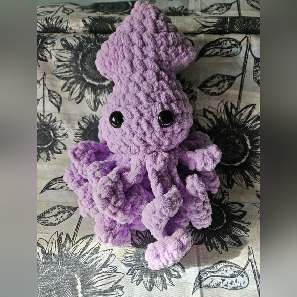 Hand Crafted Other - Purple Crochet Squid Amigurumi Plushie